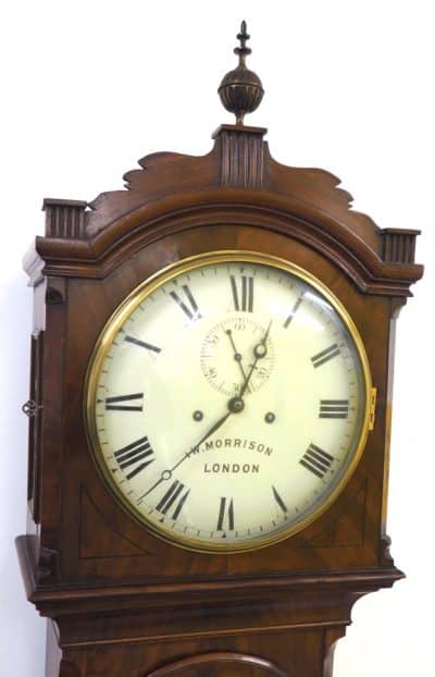 Wow! Georgian London Longcase Clock Morrison Painted Dial Grandfather Clock Antique Clocks 10