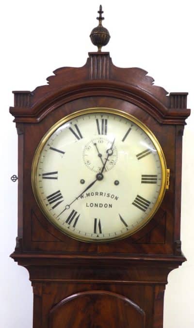 Georgian London Longcase Clock Morrison Painted Dial Grandfather Clock - Image 4