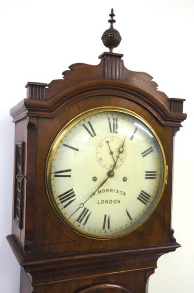 Georgian London Longcase Clock Morrison Painted Dial Grandfather Clock - Image 3