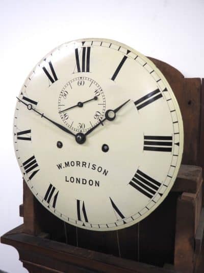 Wow! Georgian London Longcase Clock Morrison Painted Dial Grandfather Clock Antique Clocks 4