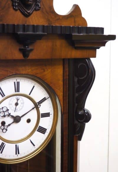 Fine Victorian 8-Day Wall Clock – Antique Striking Vienna Wall Clock Early Victorian Antique Clocks 11