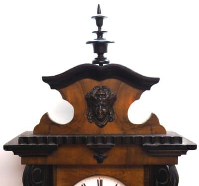 Fine Victorian 8-Day Wall Clock – Antique Striking Vienna Wall Clock Early Victorian Antique Clocks 9