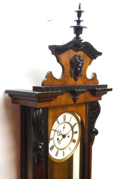 Fine Victorian 8-Day Wall Clock – Antique Striking Vienna Wall Clock Early Victorian Antique Clocks 7