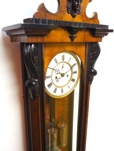 Fine Victorian 8-Day Wall Clock – Antique Striking Vienna Wall Clock Early Victorian Antique Clocks 6
