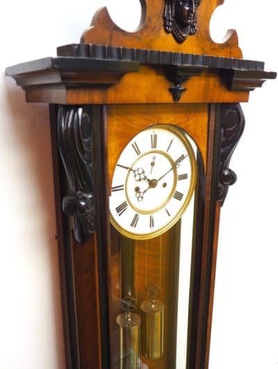 Fine Victorian 8-Day Wall Clock – Antique Striking Vienna Wall Clock - Image 4