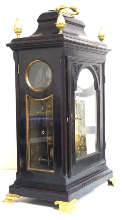 Rare London Verge Bell Top Bracket Clock - Double Fusee Verge Clock By William Strong London - Image 6
