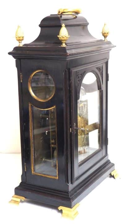 Rare London Verge Bell Top Bracket Clock – Double Fusee Verge Clock By William Strong London bracket clock Antique Clocks 7