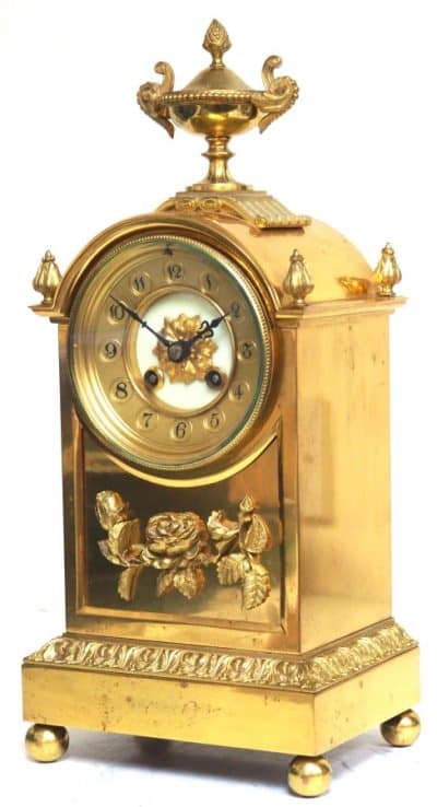 Antique French Ormolu Bronze Mantel Striking 8-Day Mantle Clock c1900 - Image 13