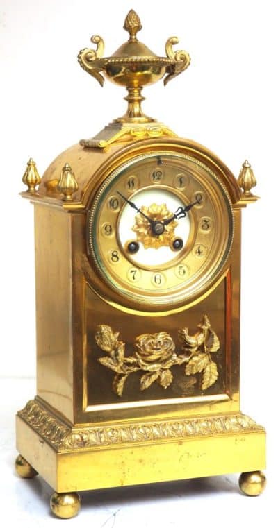 Antique French Ormolu Bronze Mantel Striking 8-Day Mantle Clock c1900 - Image 11