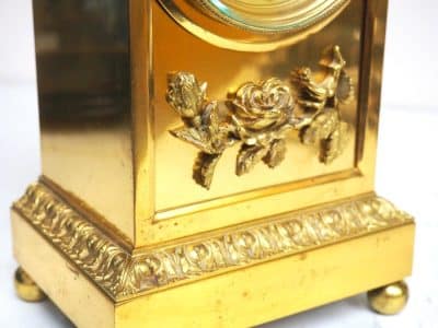 Antique French Ormolu Bronze Mantel Striking 8-Day Mantle Clock c1900 antique bronze Antique Clocks 6