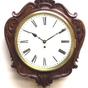 Rare Antique Carved Wall Clock 8 Day English Single Fusee Movement English clock Antique Clocks