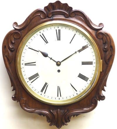 Rare Antique Carved Wall Clock 8 Day English Single Fusee Movement - Image 2