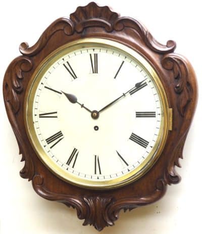 Rare Antique Carved Wall Clock 8 Day English Single Fusee Movement English clock Antique Clocks 10