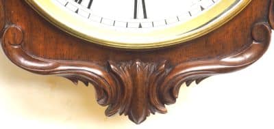 Rare Antique Carved Wall Clock 8 Day English Single Fusee Movement - Image 5