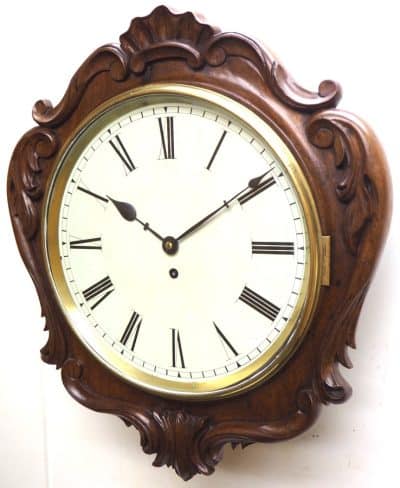 Rare Antique Carved Wall Clock 8 Day English Single Fusee Movement English clock Antique Clocks 5