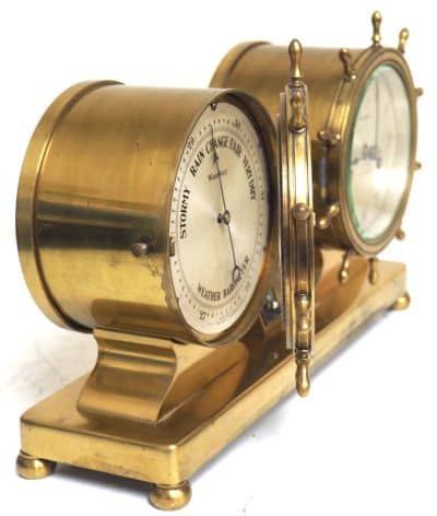 Waterbury Bulkhead Ships Barometer & Bulk head Clock – Aneroid barometer Bulk Head Clock Set Bulkhead clock Antique Clocks 6