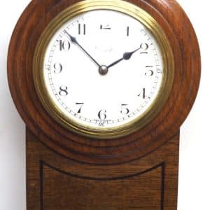 Rare Antique French 8 Day Timepiece Mahogany Miniature Drop Dial Wall Clock Drop Dial Antique Clocks 3
