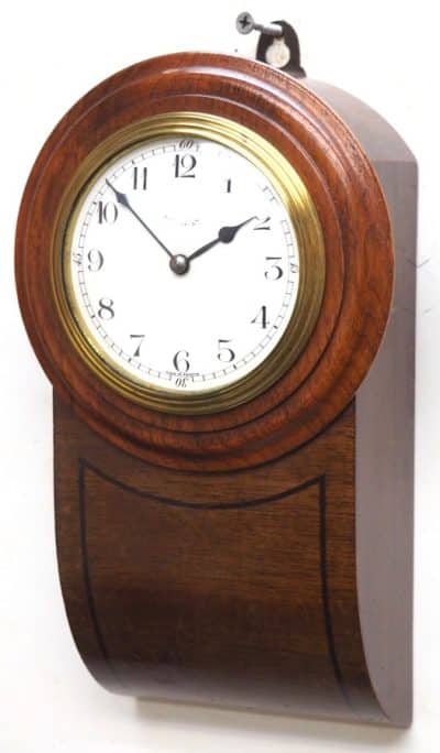 Rare Antique French 8 Day Timepiece Mahogany Miniature Drop Dial Wall Clock Drop Dial Antique Clocks 9