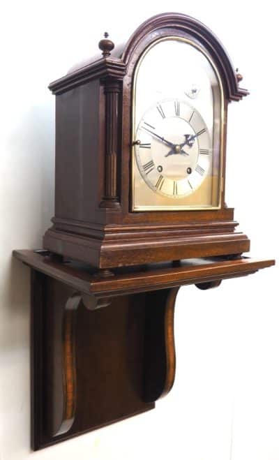 Antique German mahogany 8-Day Mantel Clock Quarter Striking Bracket Clock by HAC bracket clock Antique Clocks 15
