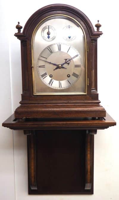 Antique German mahogany 8-Day Mantel Clock Quarter Striking Bracket Clock by HAC