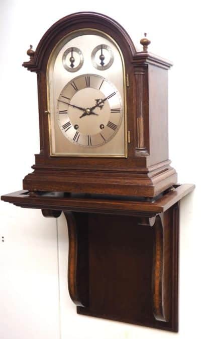 Antique German mahogany 8-Day Mantel Clock Quarter Striking Bracket Clock by HAC - Image 10