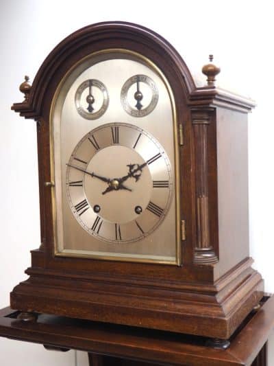 Antique German mahogany 8-Day Mantel Clock Quarter Striking Bracket Clock by HAC bracket clock Antique Clocks 11