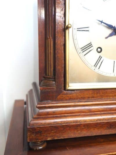 Antique German mahogany 8-Day Mantel Clock Quarter Striking Bracket Clock by HAC - Image 8