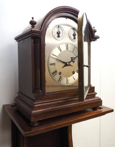 Antique German mahogany 8-Day Mantel Clock Quarter Striking Bracket Clock by HAC - Image 7