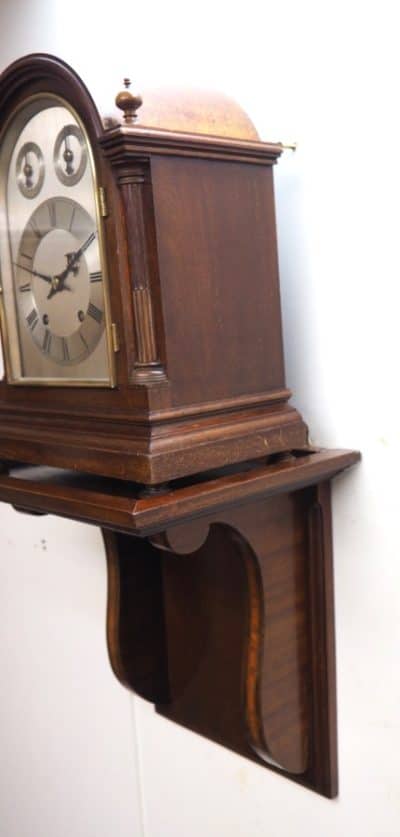 Antique German mahogany 8-Day Mantel Clock Quarter Striking Bracket Clock by HAC - Image 6