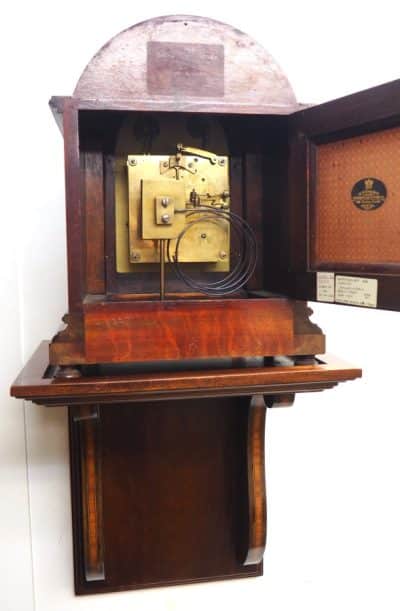 Antique German mahogany 8-Day Mantel Clock Quarter Striking Bracket Clock by HAC - Image 4