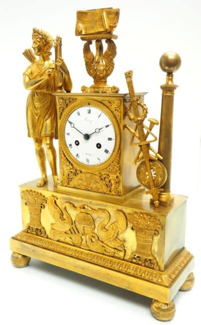 Fine French Empire Mantel Clock Sought Solid Bronze Ormolu Case Antique Clocks 9