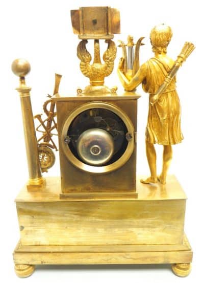 Fine French Empire Mantel Clock Sought Solid Bronze Ormolu Case Antique Clocks 5