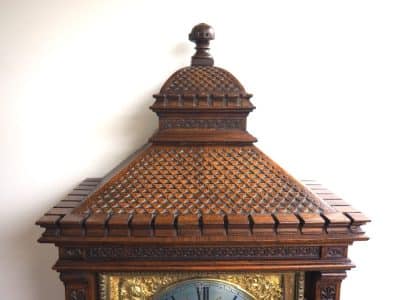 Superb Antique solid mahogany 8-Day Mantel Clock Ting Tang Striking Bracket Clock With Bracket