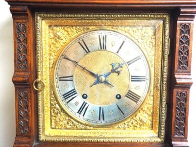 Superb Antique solid mahogany 8-Day Mantel Clock Ting Tang Striking Bracket Clock With Bracket