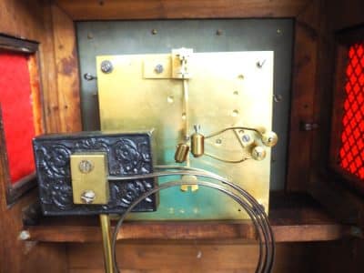 Superb Antique solid mahogany 8-Day Mantel Clock Ting Tang Striking Bracket Clock With Bracket Antique Clocks 10