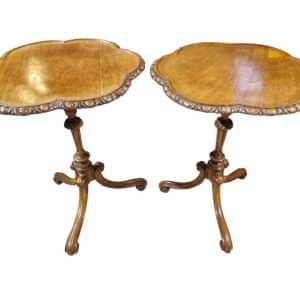 A Pair of Victorian Walnut Occasional Tables Antique Furniture