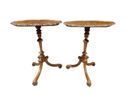 A Pair of Victorian Walnut Occasional Tables - Image 5