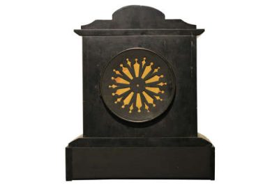 A Small Slate & Marble Mantel Clock Antique Clocks 8