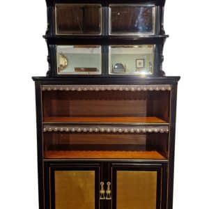 Aesthetic Period Ebonised and Giltwood Bookcase Antique Bookcases