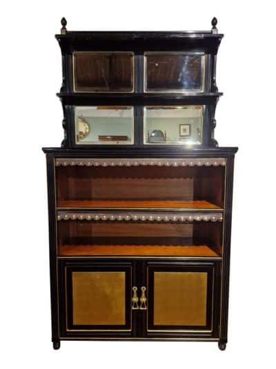 Aesthetic Period Ebonised and Giltwood Bookcase Antique Bookcases 3