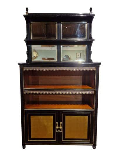 Aesthetic Period Ebonised and Giltwood Bookcase