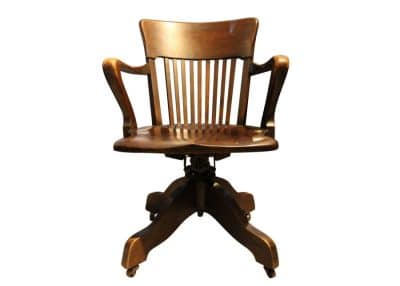Beech and Mahogany Swivel Desk Chair