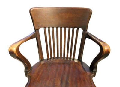 Beech and Mahogany Swivel Desk Chair - Image 2