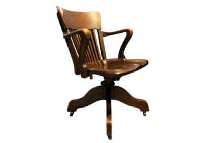 Beech and Mahogany Swivel Desk Chair - Image 3