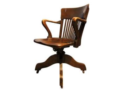 Beech and Mahogany Swivel Desk Chair Antique Chairs 6