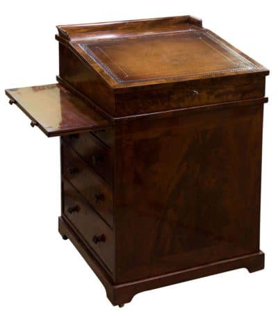 Early 19thc Mahogany Sliding Top Davenport Antique Desks 3