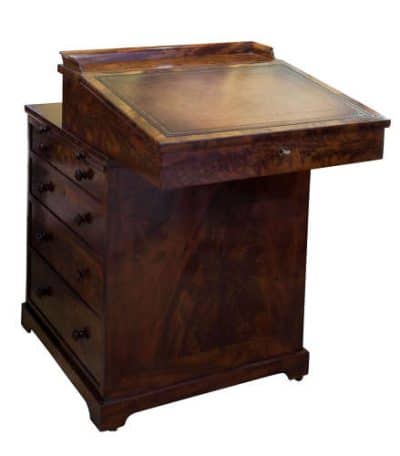 Early 19thc Mahogany Sliding Top Davenport Antique Desks 6