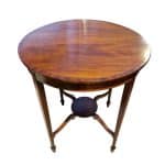 Edwardian Circular Mahogany String-Inlaid Occasional Table Antique Furniture