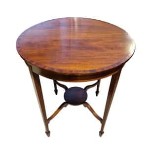 Edwardian Circular Mahogany String-Inlaid Occasional Table Antique Furniture