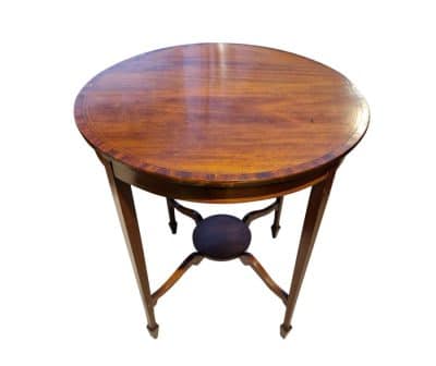 Edwardian Circular Mahogany String-Inlaid Occasional Table Antique Furniture 3